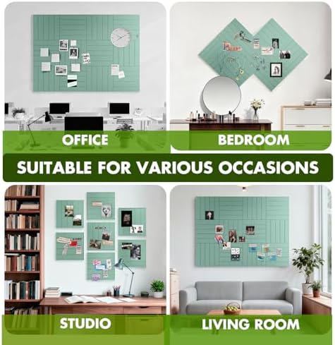 48" x 36" Large Felt Bulletin Board 1/2" Thick, Jade Green