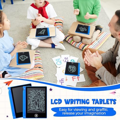 Nezyo 16 Pack 4.5 Inch Mini LCD Writing Tablet for Kids,Blue