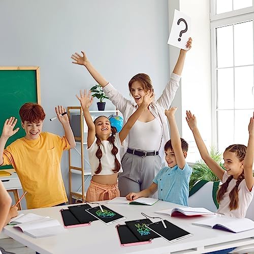 Zhehao 24 Pcs LCD Writing Tablet Kids Board, Soft Color, Round Style