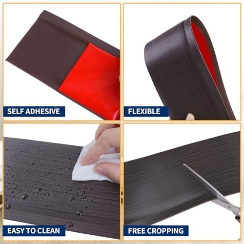 Vinyl Baseboard Molding Trim 4 Inch Peel and Stick Cove Base