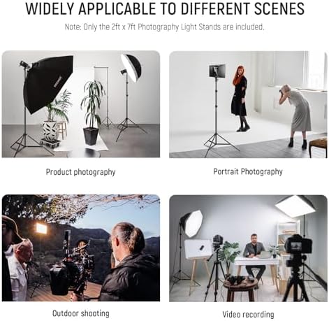 NEEWER Photography Light Stand, 7 Feet / 210cm Aluminum Alloy (2 Pieces)