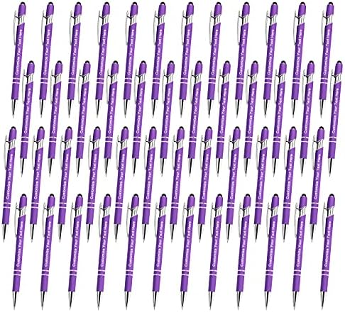 Qingxily Custom Pens Bulk - Up to 300 Personalized Stylus Ballpoint Pens With Free Engraving - Customized With Your Name, Text, Message for Business, Graduation, Anniversaries - Colorful 48 Pcs