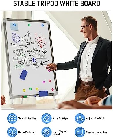 Nicpro Easel Whiteboard with Stand Board 36 x 24'' Magnetic Dry Erase