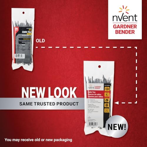 nVent GARDNER BENDER 46-104UVB 4 in. Cable Ties, 18 lb. Rated, 100-Pack
