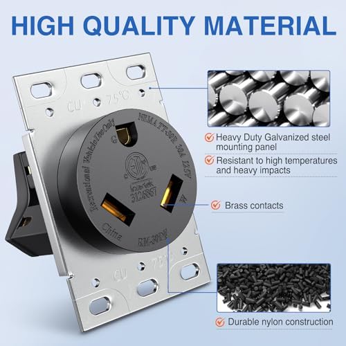 Nilight 30AMP RV Power Outlet 125V ETL Listed NEMA TT-30R