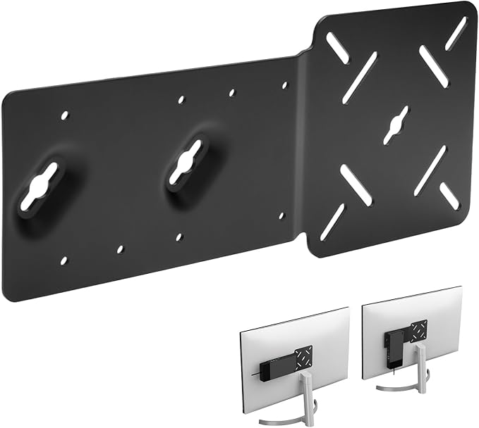 Docking Station VESA Mount Plate for Dell WD22TB4 WD19S | Behind Monitor Wall & Under Desk Mount, Compatible with W19TBS WD19DCS, Sturdy Metal Dock Holder, Black