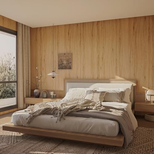 Wood Textured Peel and Stick Wallpaper Light Brown Wood Contact Paper