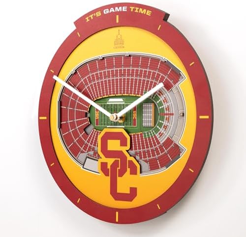 YouTheFan NCAA USC Trojans StadiumView 3D Wall Clock