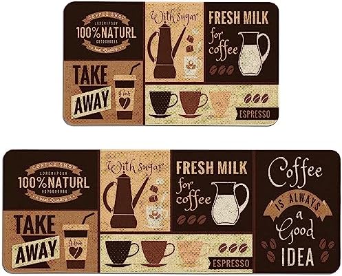 Kitchen Rugs and Mats Set of 2,Floor Mats for Home Kitchen Decor Mat