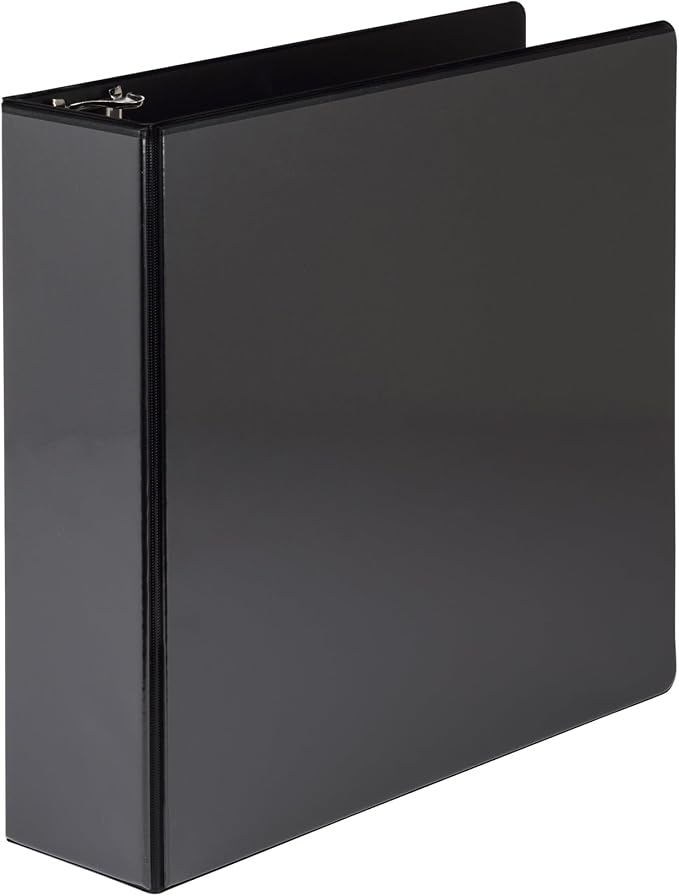 Samsill 3 Inch 3 Ring Binder, Economy Round Ring, Clear View Cover, 550 Sheet Capacity - for School, Home, Office - Black