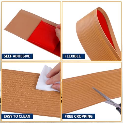 Vinyl Baseboard Molding Trim 4 Inch Peel and Stick Cove Base