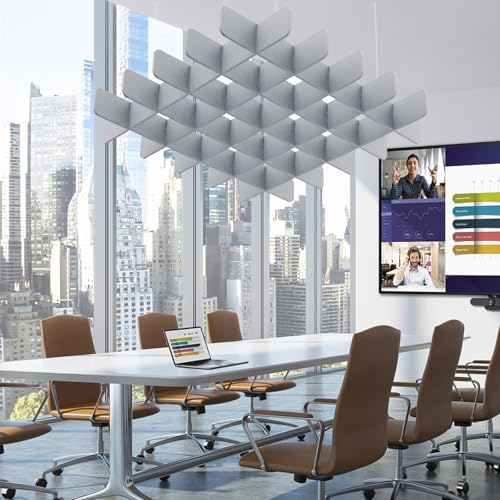 Acoustic Ceiling Panels Sound Absorbing Panels, Square Gray