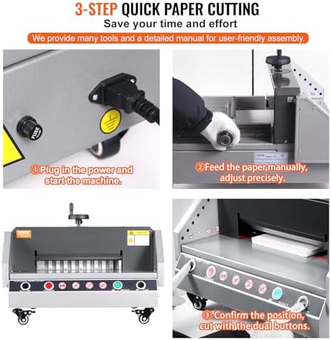 VEVOR Electric Paper Cutter, 13" /330.2mm Cutting Width, 1.57"/40mm Cutting Thickness, Desktop Paper Cutting Machine with Button Control, Electric Paper Trimmer for Office, School, Printing Plant