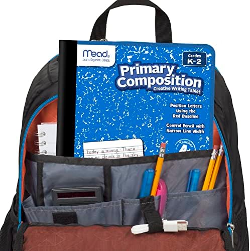 Mead Primary Composition Book, 4 Pack, Primary Ruled Journal, Grades K-2, 7-1/2" x 9-3/4", 100 Sheets per Comp Book, Assorted Colors (610053-ECM)