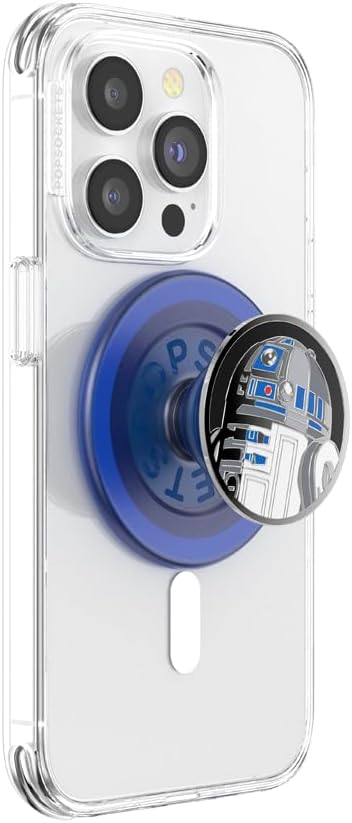 PopSockets Phone Grip for MagSafe, Magnetic Holder- Enamel R2D2 | Removable, For Kindle / Android / iPhone, With Magnet, Star Wars, Grogu, Men, Boys