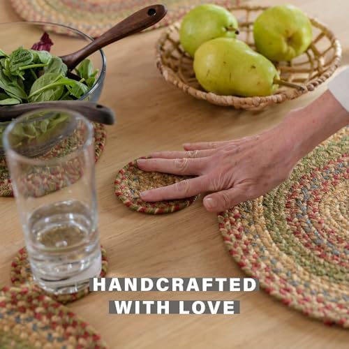 Homespice Azalea Jute Braided Placemats, Rect 13x19 Set of 4