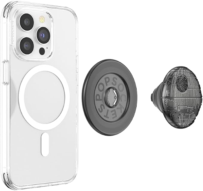 PopSockets Phone Grip for MagSafe, Magnetic Holder- Death Star | Removable, For Kindle / Android / iPhone, With Magnet, Star Wars, Grogu, iPad, Removable, Popper
