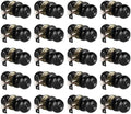 KNOBWELL Black Door Knobs - 20 Pack, Round Matte Black Privacy Door Knobs with Keyless Turn Lock for Bedroom or Bathroom Interior Doors