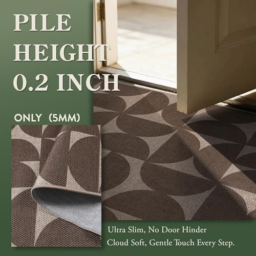 Lahome Tan Outdoor Rug 5x7, Semi Circle Easy Jute Indoor Outdoor Patio Rug