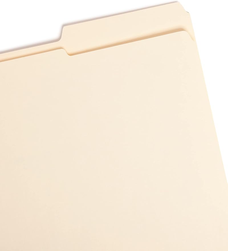 Smead File Folder, Reinforced 2/5-Cut Right Position Tab, Guide Height, Letter Size, Manila, 100 Per Box (10386)