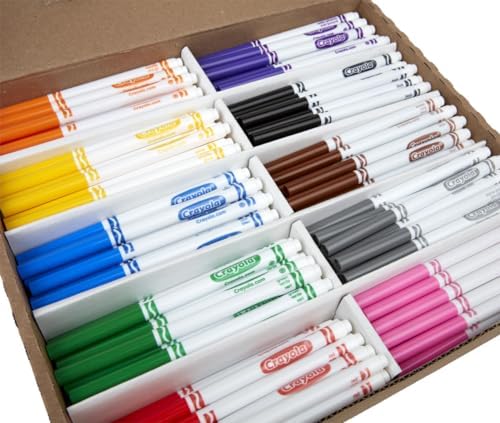 Crayola Fine Line Markers Classpack, Bulk Kids' Markers For Preschool, Kindergarten, Elementary School Classrooms, Teacher Classroom Must Haves, (Pack of 400)