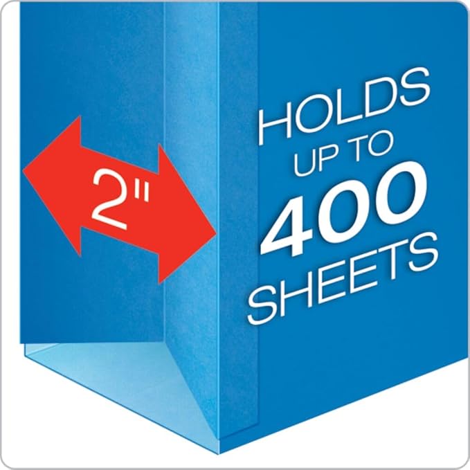 Pendaflex SureHook Reinforced Hanging Box File, 2", Legal, Blue, 1/5 Cut, 25 per box (59302EE)
