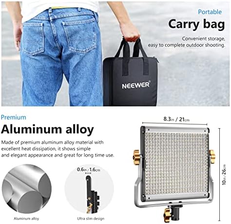 NEEWER Dimmable Bi Color LED with U Bracket Professional Video Light