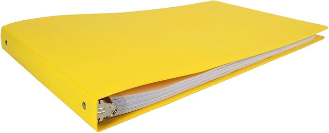 11x17 Binder Poly Panel Featuring a 1" Round Ring Yellow