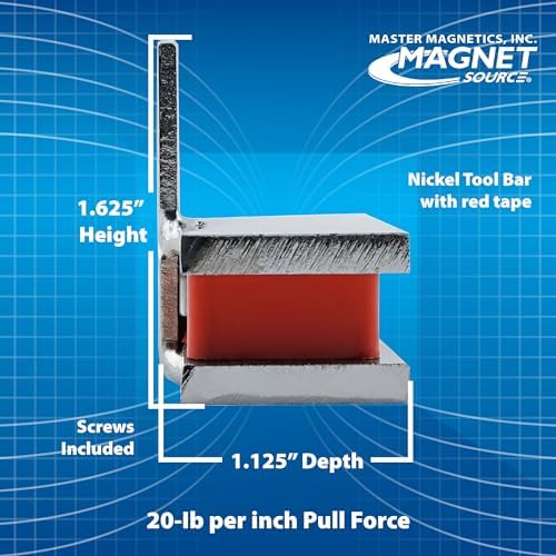 Master Magnetics 6" Magnetic Bar Tool Organizer - Easy to Install Magnet Storage Holder for House, Garage, Shed, or Job Site - Nickel Plate Finish