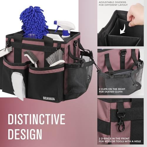 SCAVATA Compact Wearable Cleaning Caddy with Handle & Shoulder Straps