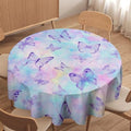 Dreamy Butterfly Tablecloth, Colorful Butterflies Watercolor Blue Purple Print Table Cover for Outdoor Party Picnic Kitchen Dinning Table Decor, 70x70in