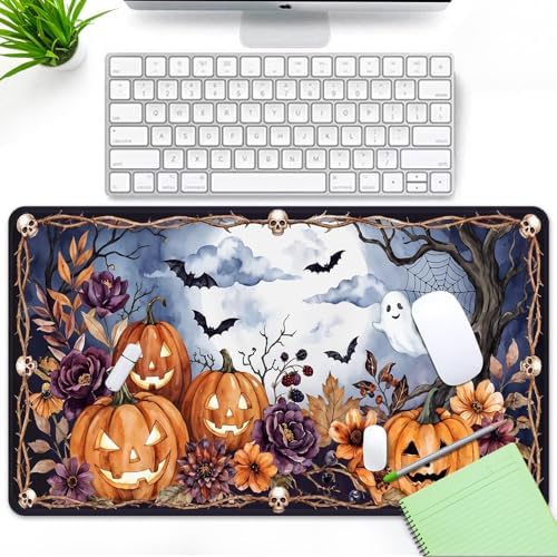 Britimes Large Mouse Pad, Mouse Pad, 31.5 x 15.7 Inch, Halloween Skull