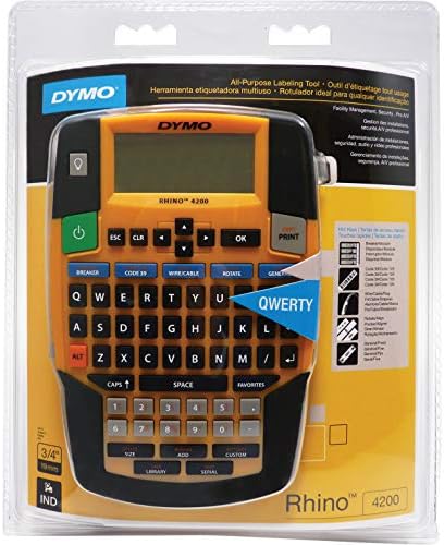 DYMO Industrial Label Maker, Rhino 4200, Time-Saving Hot Keys, Prints Fast - Durable For Job Sites and Heavy-Duty Labeling Jobs
