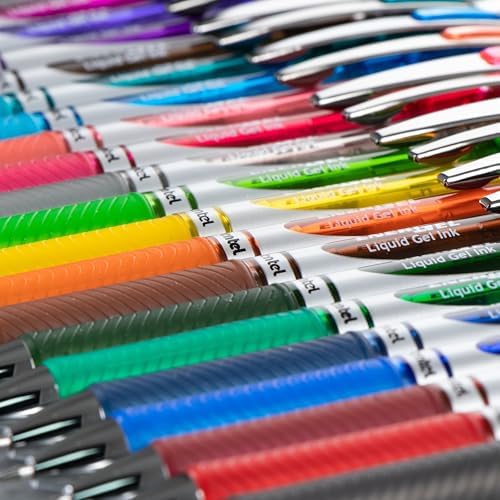 Pentel EnerGel RTX Retractable Liquid Gel Ink Pen, (0.7mm) Medium line, Forest Green Ink, Box of 12 Pens (BL77-D3)