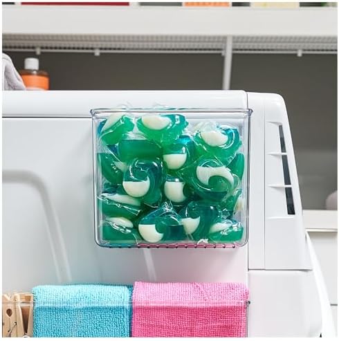 iDesign Magnetic Small Clear Plastic Organizer Bins, 4-Pack