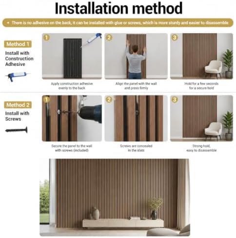 5 Pack Large Wood SlatWall Acoustic Panels for Wall 47.2 x 23.6 x 0.4 Inch Soundproof Sound Absorbing Decor Panels Wood Veneer Panels for Living Room Bedroom Home Studio Office Decor (Walnut, 5 Pack)