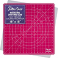 The Quilted Bear Rotating Cutting Mat 18" x 18" - Square 360° Rotating Self Healing Mat with Innovative Locking Mechanism for Quilting & Sewing Your Choice of Colours Available! (Pink)