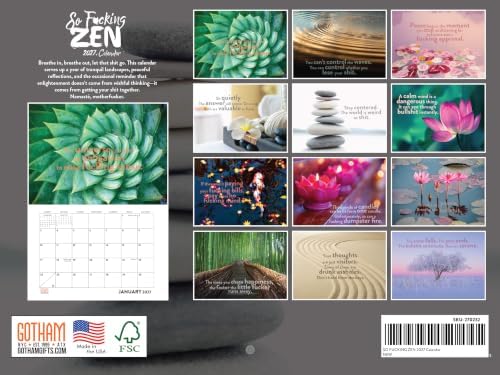Zen Sweary Adult Calendar 2027 Monthly Wall Calender 12 Month
