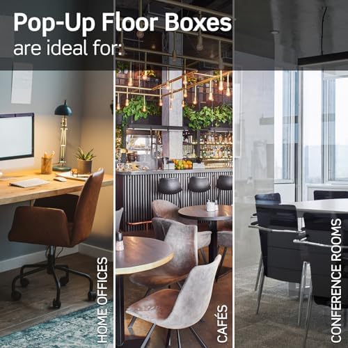 Leviton Pop-Up Floor Box with 15 Amp, Tamper-Resistant Outlet, PFTR1-MB, Black
