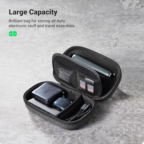 UGREEN Electronic Organizer Travel Case Pouch Bag Accessories Portable Waterproof Storage Bag Travel Essentials with Cable USB Flash Drive Charger External Battery Memory Card
