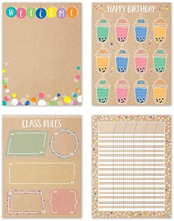CTP Krafty Pop Classroom Essentials 4-Chart Pack (Creative Teaching Press 10898)