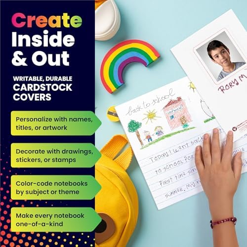 Hygloss Half Blank Books for Kids to Write Stories & Illustrate – Bulk 48 Pack – 5.5" x 8.5" A5 – Primary Journal for Grades K-2, Preschool/Kindergarten Notebook with Picture Space – 24 Pages, White