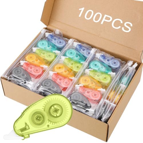 Chivao 100 Pack Mini Correction Tape Bulk for School, Office