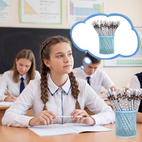 Tenceur 100 Pcs Multiplication Tables Motivational Pencils with Erasers Bulk 7.3 Inches Student Incentives Recognition Education Award Prize for Teacher School Classroom Reward Supplies