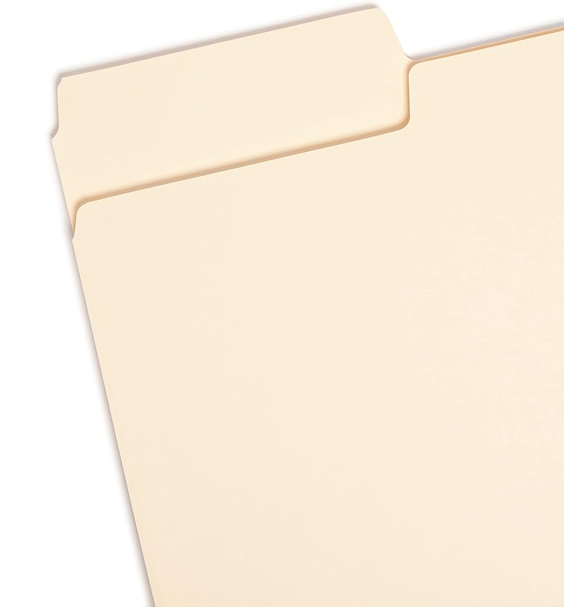 Smead SuperTab Heavyweight File Folder, Oversized 1/3-Cut Tab, Legal Size, Manila, 50 Per Box (15401)