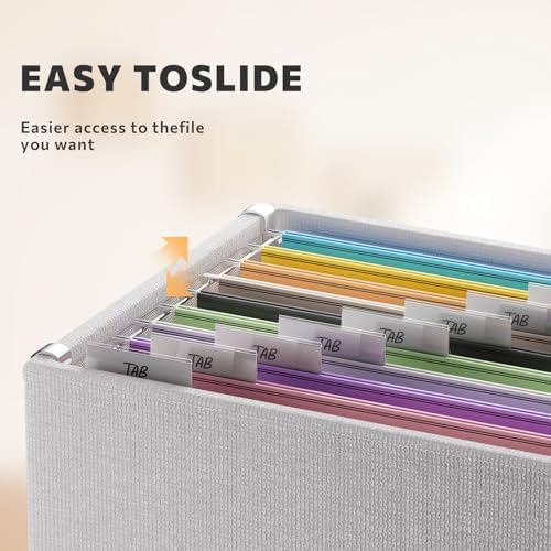FHSQX 3Pack File Box with Lid, White, 14 x 9.3 x 10.9 in | File Organizer Box, Portable Hanging File Box, Decorative Filing Storage Boxes, For Office & Home File Cabinet
