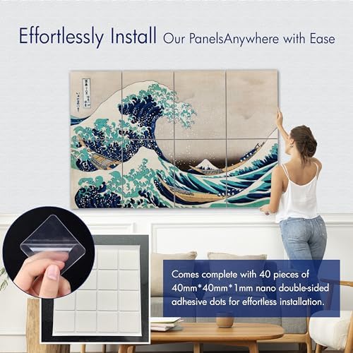PINWELIFE® Masterpiece Acoustic Art Panels, 8-Pack 12"×16" Sound Absorbing Panels, Decorative Acoustic Wall Art, Noise and Echo Cancelling for Home Studio/Office, Nano Tape Included