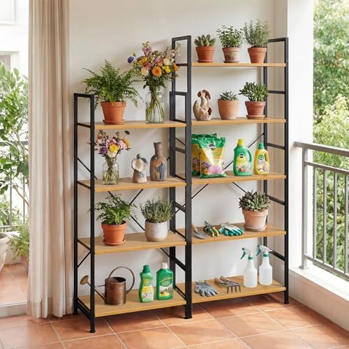 4 Tier Bookshelf, Free Standing Bookcase with Open Storage Shelves