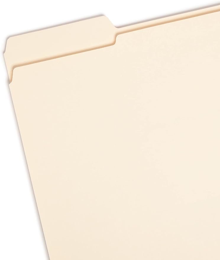 Smead File Folder, Reinforced 1/3-Cut Tab, Left Position, Letter Size, Manila, 100 per Box (10335)