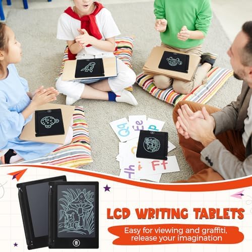 Nezyo 16 Pack 4.5 Inch Mini LCD Writing Tablet for Kids,Black